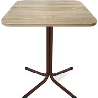 Кухонный стол Sheffilton SHT-TU7-1/60/60 ЛДСП (коричневый муар(цинк)/черный/дуб сонома)