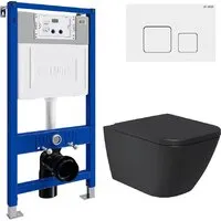 Унитаз подвесной Lauter Nuremberg 21811B 21901001 (черный, с кнопкой 219702F белый)