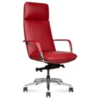 Кресло офисное Norden Neo / HD-2218-6 H (красная кожа/алюминиевая база)