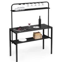 Барный стол Woodville Нари 120х50х171 (файерстоун/черный матовый)