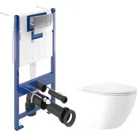 Унитаз подвесной Saniteco KW-9003WT Villeroy Boch Viconnect Pro S 92122869 (кнопка хром)