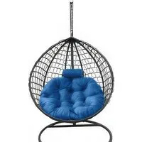 Подвесное кресло Craftmebel Кокон Капля Премиум (голубой/графит)