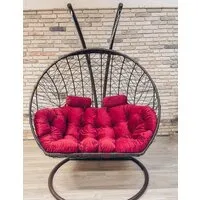 Подвесное кресло Craftmebel Кокон Дабл (черный/красный)