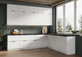 Кухня угловая Каталея - Вариант 1 - 2.8х2.4м - Софт вайт (Стендмебель)