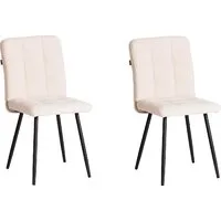 Стул TetChair Medeo LT (велюр, молочный/черный, 2 шт)