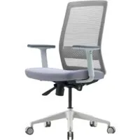 Офисное кресло Bestuhl S30 White Pl без подголовника и рег. подлокотником (черная сетка/серая ткань)