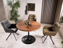 Стол обеденный SIGNAL AMADEO орех/черный мат 80