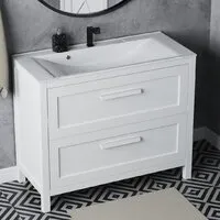 Мебель для ванных комнат Vela Тумба под умывальник Vela Фаворит массив 100Н (белый) под Milen TU69403