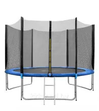 Батут SKYJUMP PRO 8ft синий (252 cм УСИЛЕННЫЙ) с защитной сеткой и лестницей
