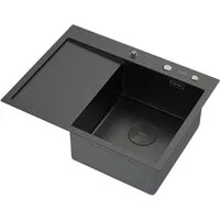 Кухонная мойка ARFEKA ECO AR 650500 R POP-UP BLACK PVD NANO