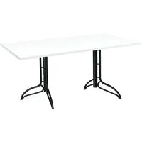 Кухонный стол Sheffilton SHT-TU20/120/80 ЛДСП (черный муар/белый)