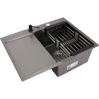 Кухонная мойка Wisent WS-36550B-R/GER013 (с сифоном, дозатором и коландером)