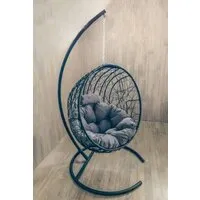 Подвесное кресло Craftmebel Кокон Круглое Стандарт (черный/серый)