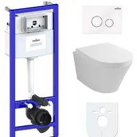 Унитаз подвесной Lavinia Boho Relfix Biore Rimless 6 в 1 77040107 (белое стекло)