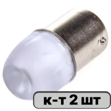 Автолампа диод S25 (P21/5W) 12V 3 SMD BAY15d 2-конт Белая SKYWAY комп.2 шт противотуманки/поворот/з