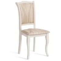 Стул TetChair Opera 45x53x97 (дерево гевея/Ivory White/слоновая кость/ткань бежевая/рисунок золото)