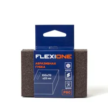 Губка абразивная 4-х стр, 100x70x25мм Р80 Flexione