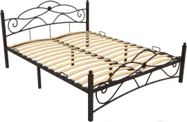 Двуспальная кровать Князев Мебель Грация ГЯ.180.200.М коричневый (медный антик)