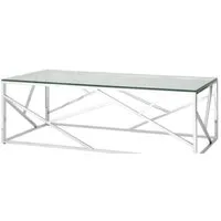 Журнальный столик Stool Group Арт Деко 120x60 ECT-015 (прозрачное стекло/сталь серебристый)