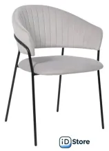 Стул с подлокотниками Алвест AV 433 (светло-серый бархат H-09/черный)