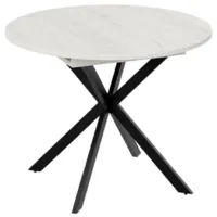 Кухонный стол Трия Мэдисон раздвижной Тип 1 (черный муар/дуб крафт белый)