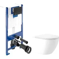 Унитаз подвесной Saniteco KW-9003WT Villeroy Boch 92122870 921228AN (кнопка черная)