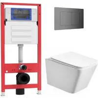 Унитаз подвесной Oliveeka OL-MQ-003 OL-5014 OL-E12-BGM (матовый оружейный металл)