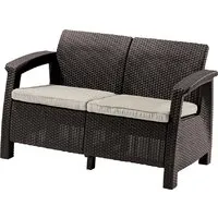 Садовый диван Keter Corfu II Love Seat 258946 (коричневый)
