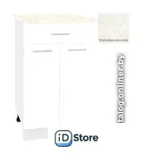 Шкаф напольный Кортекс-мебель Корнелия Лира НШ50р1ш (белый/королевский опал)