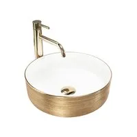 Умывальник Rea Sami White Brush Gold U6630