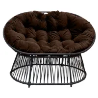 Кресло садовое Craftmebel Мамасан Премиум (черный/коричневый)