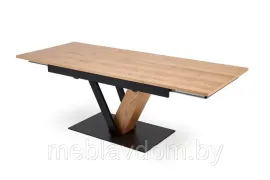 Стол обеденный HALMAR FANIS натуральный/черный 160-220/90