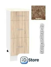 Шкаф напольный Кортекс-мебель Корнелия Лира НШ30р3ш (дуб сонома/мадрид)