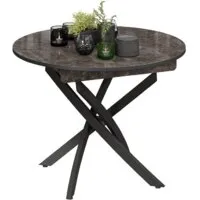 Кухонный стол Трия Diamond тип 3 (черный муар/ателье темный глянец)