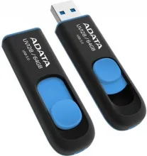 USB Flash A-Data DashDrive UV128 Black/Blue 64GB (AUV128-64G-RBE)
