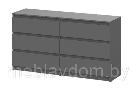 Комод NN Мебель (МС Денвер К) 6 ящиков графит (1,38м)