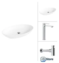 Умывальник Lauter 21571 Moon 21СK81691C с сифоном 21635CH (хром)