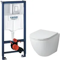 Унитаз подвесной Grossman GR-4455SQ GROHE Rapid SL 38772001 (с сиденьем, с кнопкой)
