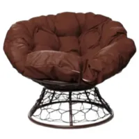 Садовое кресло M-Group Папасан / 12020215 (коричневый ротанг/какао подушка)