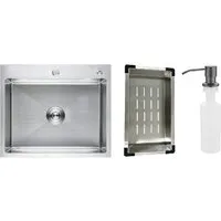 Кухонная мойка Schtoff Best Silver 6050 коландер металл K-1 BLACK дозатор SD-1 GREY