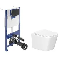 Унитаз подвесной Lauter Square 214903 Villeroy Boch 92122870 921228AN (кнопка черная)