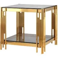 Журнальный столик Stool Group Гэтсби 55x55 EET-027-TG-1 (стекло smoke/сталь золото)