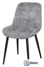 Стул СоюзРегионПоставка Тоскана (Муар черный/Флок Генезис/Стил светло-серый) СРП-033