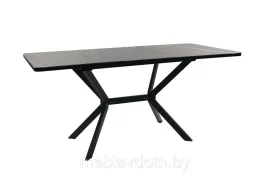 Стол обеденный раскладной ВВР Миллер Мрамор черный 3/черный 7, стекло 120-160/80