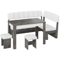 Обеденная группа Трия Альфа (ателье темный/белый кожзам)