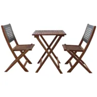 Комплект складной мебели National Tree Company из акации / TP2102.0.3 (3 предмета)