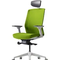 Офисное кресло Bestuhl J1 White Pl с подголовником и подлокотником (зеленая сетка/зеленая ткань)