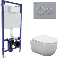 Унитаз подвесной Berges Wasserhaus Ventas Rimless Visam Slim 525 EX-043240 (с сиденьем)