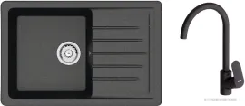 Кухонная мойка Berge BR-7602 Like F8007122 (черный)