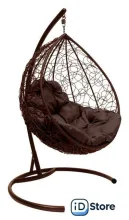 Подвесное кресло M-Group Капля 11020205 (коричневый ротанг/коричневая подушка)